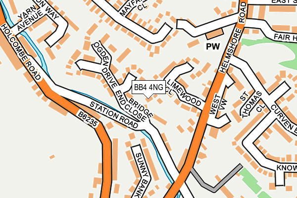 BB4 4NG map - OS OpenMap – Local (Ordnance Survey)