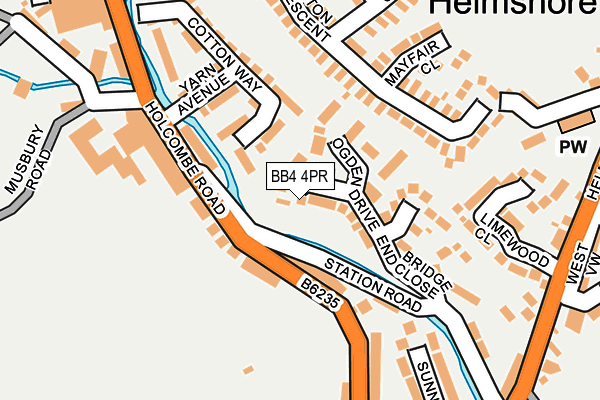 BB4 4PR map - OS OpenMap – Local (Ordnance Survey)