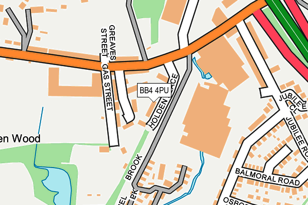 BB4 4PU map - OS OpenMap – Local (Ordnance Survey)