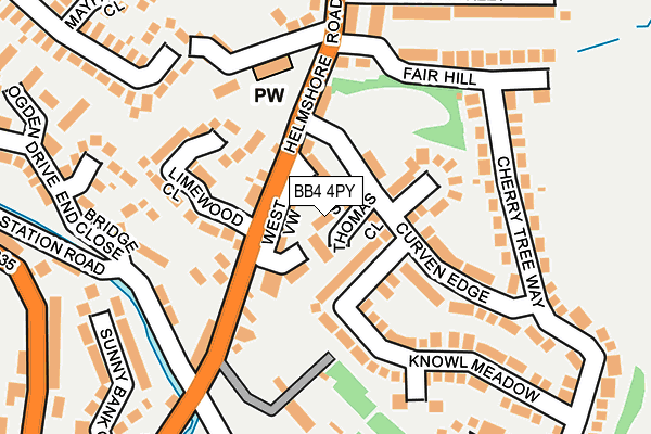 BB4 4PY map - OS OpenMap – Local (Ordnance Survey)