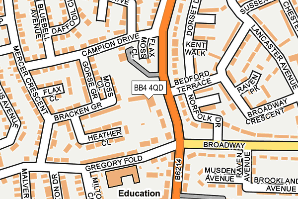 BB4 4QD map - OS OpenMap – Local (Ordnance Survey)
