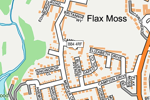 BB4 4RF map - OS OpenMap – Local (Ordnance Survey)