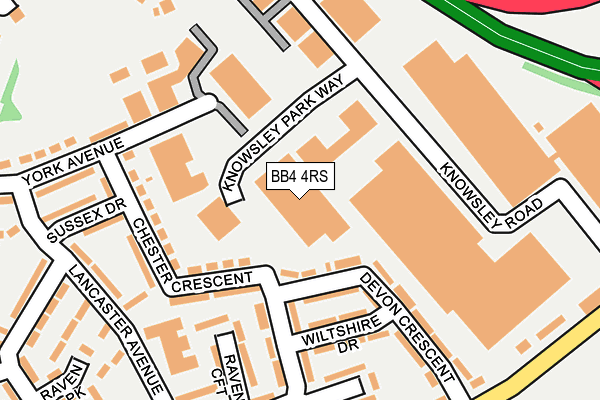 BB4 4RS map - OS OpenMap – Local (Ordnance Survey)