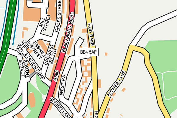 BB4 5AF map - OS OpenMap – Local (Ordnance Survey)