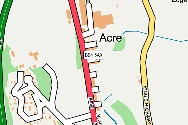 BB4 5AX map - OS OpenMap – Local (Ordnance Survey)