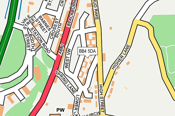 BB4 5DA map - OS OpenMap – Local (Ordnance Survey)