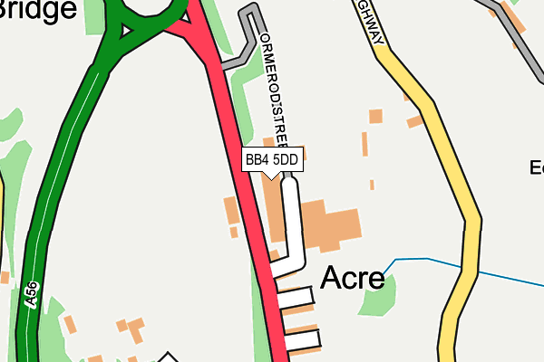 BB4 5DD map - OS OpenMap – Local (Ordnance Survey)