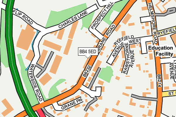 BB4 5ED map - OS OpenMap – Local (Ordnance Survey)