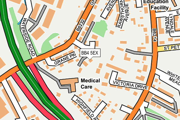 BB4 5EX map - OS OpenMap – Local (Ordnance Survey)