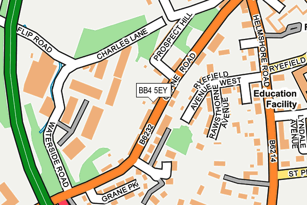 BB4 5EY map - OS OpenMap – Local (Ordnance Survey)