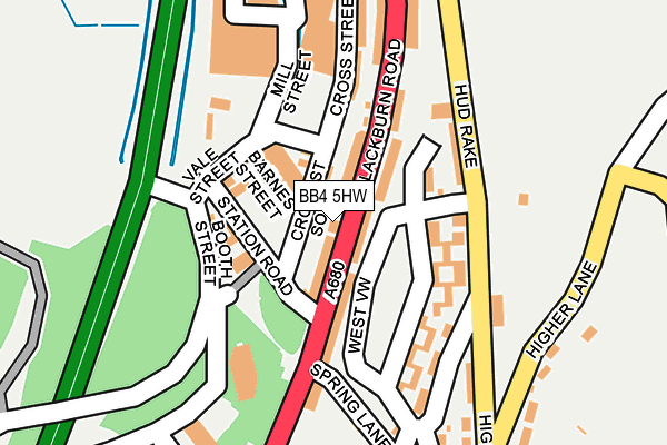 BB4 5HW map - OS OpenMap – Local (Ordnance Survey)