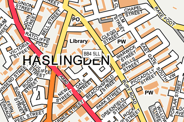 BB4 5LL map - OS OpenMap – Local (Ordnance Survey)