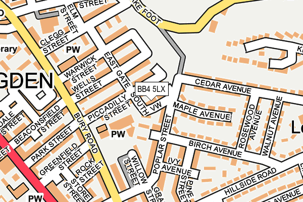 BB4 5LX map - OS OpenMap – Local (Ordnance Survey)