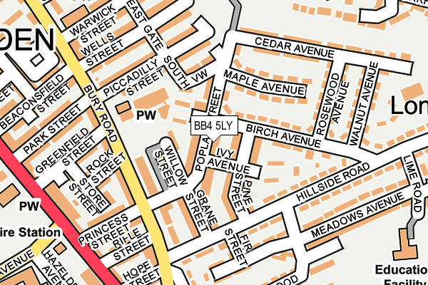 BB4 5LY map - OS OpenMap – Local (Ordnance Survey)