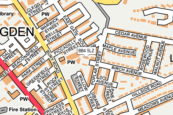 BB4 5LZ map - OS OpenMap – Local (Ordnance Survey)