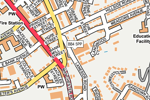 BB4 5PP map - OS OpenMap – Local (Ordnance Survey)
