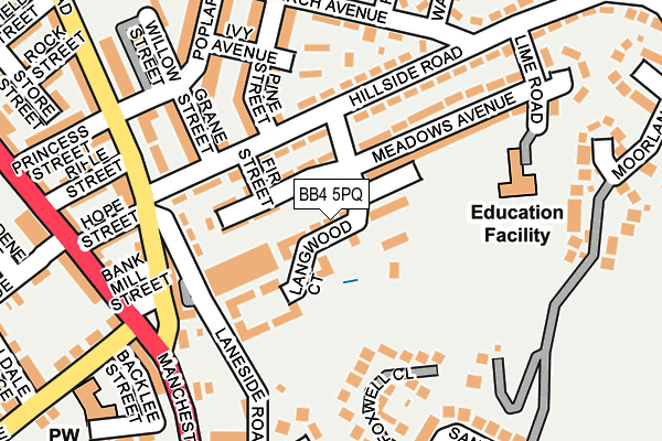 BB4 5PQ map - OS OpenMap – Local (Ordnance Survey)