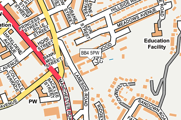 BB4 5PW map - OS OpenMap – Local (Ordnance Survey)