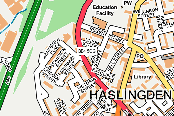 Map of HASLINGDEN SERVICE STATION LIMITED at local scale