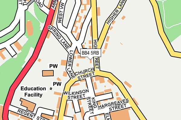 BB4 5RB map - OS OpenMap – Local (Ordnance Survey)