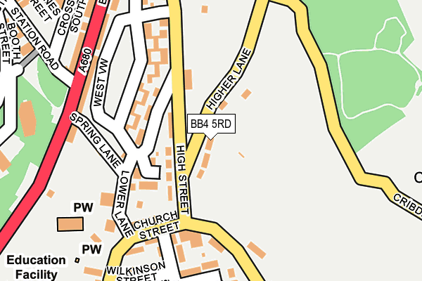 BB4 5RD map - OS OpenMap – Local (Ordnance Survey)