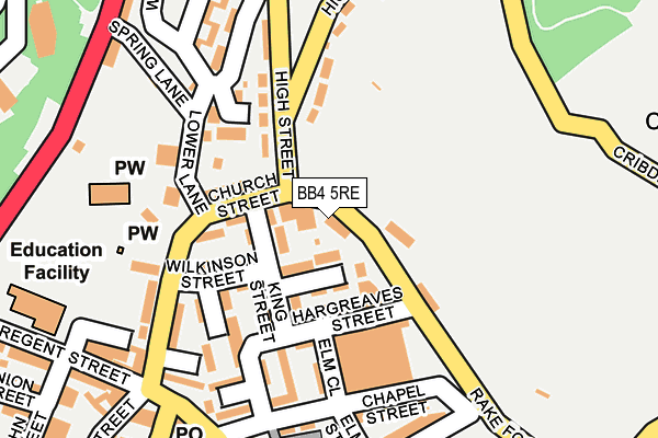 BB4 5RE map - OS OpenMap – Local (Ordnance Survey)