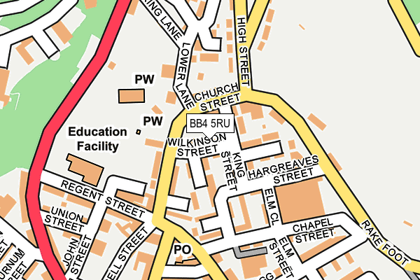 BB4 5RU map - OS OpenMap – Local (Ordnance Survey)