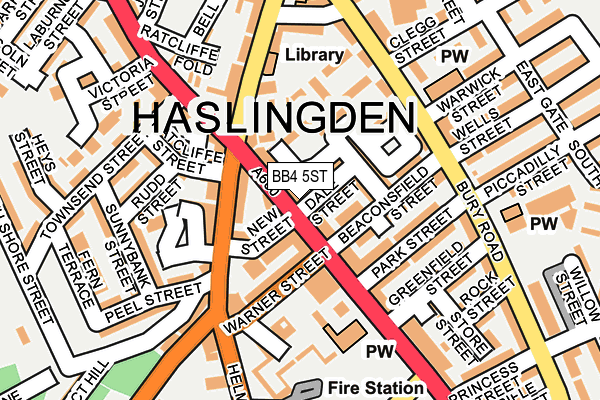 Map of THE TURKISH BARBERS HASLINGDEN LTD at local scale