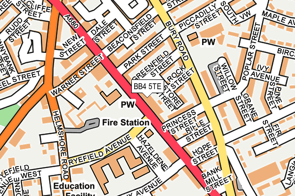 BB4 5TE map - OS OpenMap – Local (Ordnance Survey)