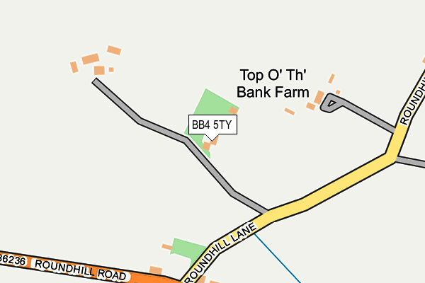 BB4 5TY map - OS OpenMap – Local (Ordnance Survey)