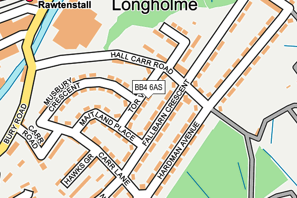 BB4 6AS map - OS OpenMap – Local (Ordnance Survey)