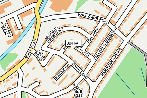 BB4 6AT map - OS OpenMap – Local (Ordnance Survey)