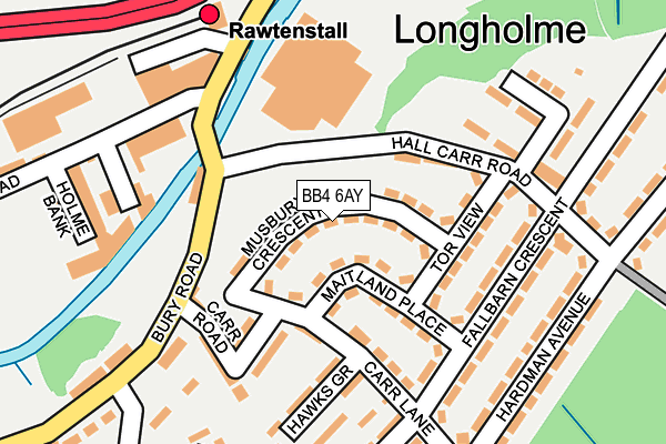 BB4 6AY map - OS OpenMap – Local (Ordnance Survey)