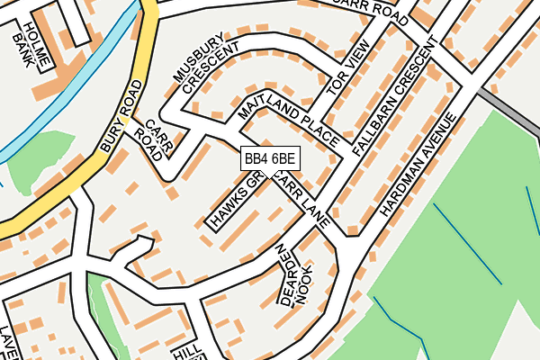 BB4 6BE map - OS OpenMap – Local (Ordnance Survey)
