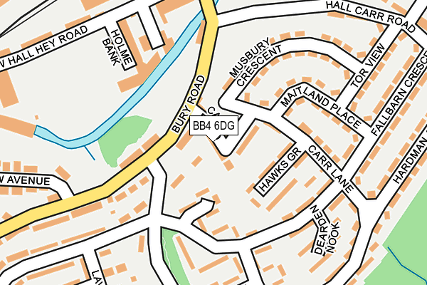 BB4 6DG map - OS OpenMap – Local (Ordnance Survey)