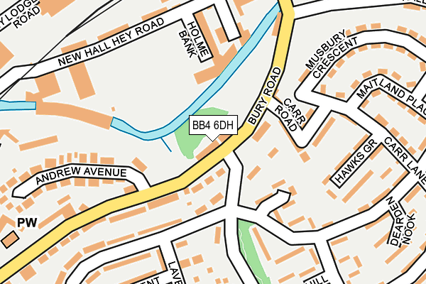 BB4 6DH map - OS OpenMap – Local (Ordnance Survey)
