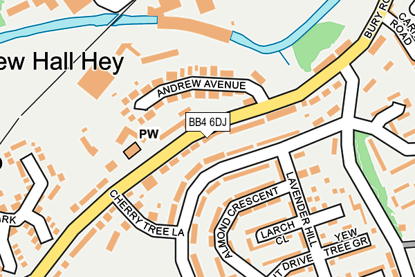BB4 6DJ map - OS OpenMap – Local (Ordnance Survey)
