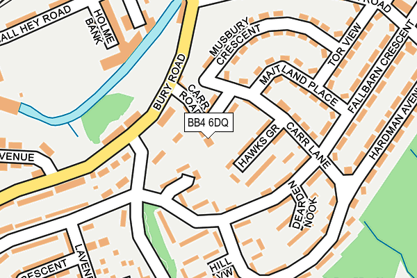 BB4 6DQ map - OS OpenMap – Local (Ordnance Survey)