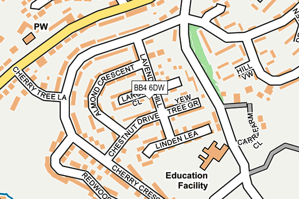 BB4 6DW map - OS OpenMap – Local (Ordnance Survey)
