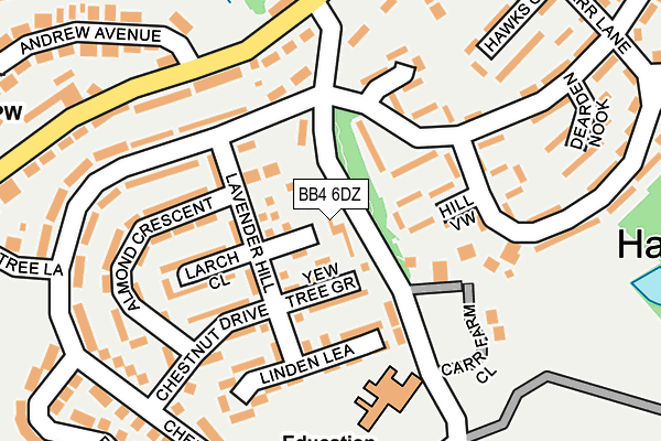 BB4 6DZ map - OS OpenMap – Local (Ordnance Survey)
