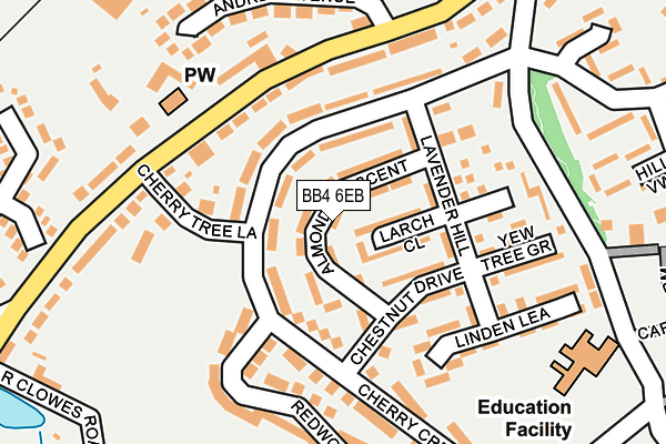 BB4 6EB map - OS OpenMap – Local (Ordnance Survey)