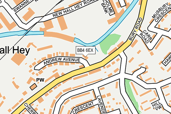 BB4 6EX map - OS OpenMap – Local (Ordnance Survey)