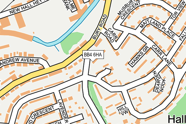 BB4 6HA map - OS OpenMap – Local (Ordnance Survey)