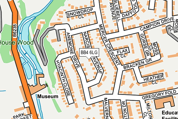 BB4 6LG map - OS OpenMap – Local (Ordnance Survey)