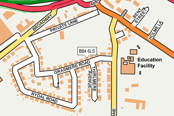 BB4 6LS map - OS OpenMap – Local (Ordnance Survey)