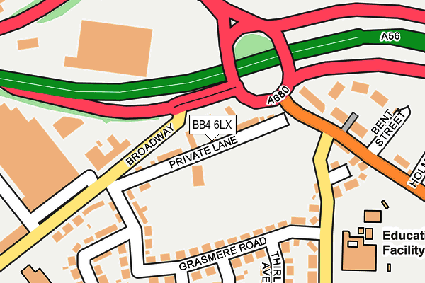 BB4 6LX map - OS OpenMap – Local (Ordnance Survey)