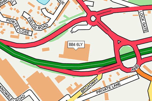 BB4 6LY map - OS OpenMap – Local (Ordnance Survey)