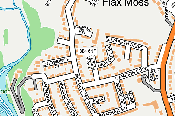 BB4 6NF map - OS OpenMap – Local (Ordnance Survey)