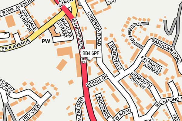 BB4 6PF map - OS OpenMap – Local (Ordnance Survey)