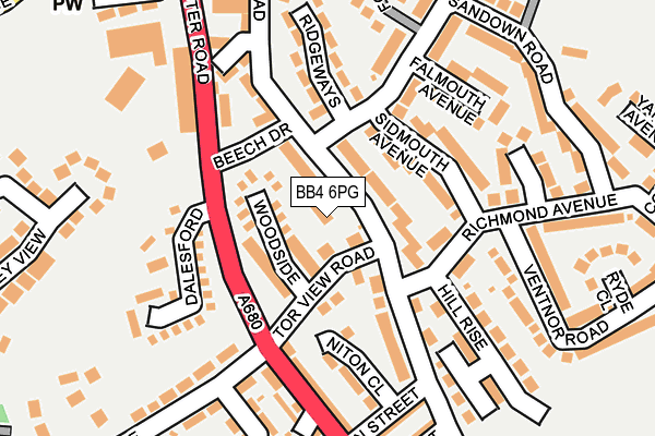 BB4 6PG map - OS OpenMap – Local (Ordnance Survey)